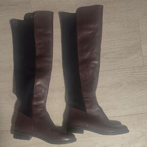 Aldo Dark Brown and Black Over the Knee Boots